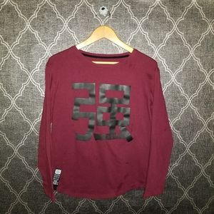 For The People  Maroon long sleeve graphic tee med NWOT